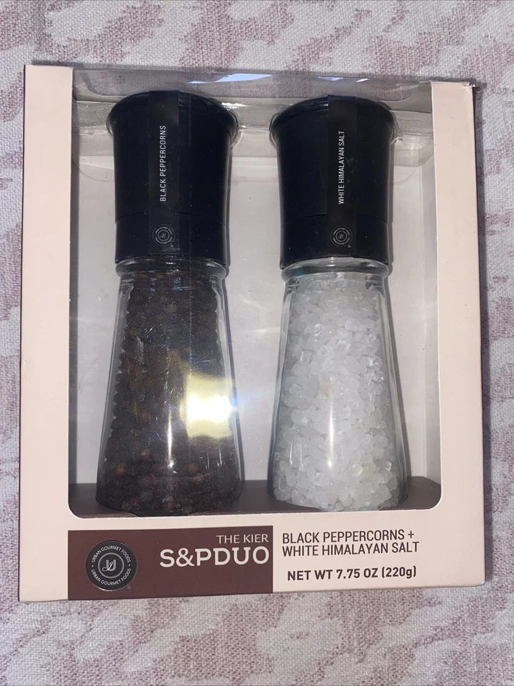 2 шт. Мельница для Соли и Перца Набор Высокая Стеклянная Мельница Упакованный подарочный набор Новый - Изображение 4 из 4