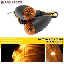 2x Amber Lens Front Rear Motorcycle Turn Signal Indicator Light 10mm Screws 12V