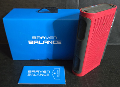BRAVEN BALANCE Red Wireless Bluetooth Waterproof Portable Speaker in Box *READ*