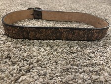 Cowgirls Rock Belt Distressed Brown Genuine Leather Floral Embroidery Size M