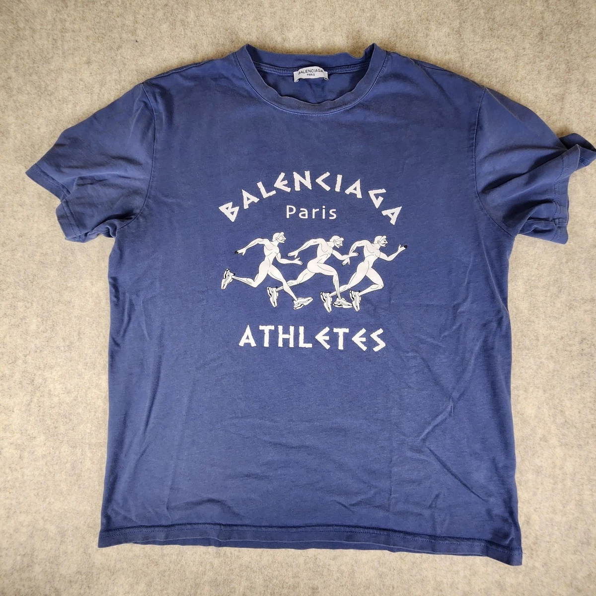 BALENCIAGA Blue Athletic T-Shirt Balenciaga Blue T-Shirts for Men