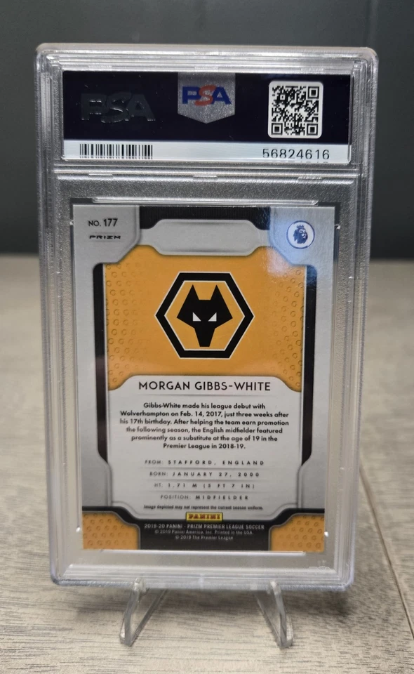 2019-20 Panini Prizm Premier League #177 Morgan Gibbs-White Silver Rookie PSA 9 - Image 4 of 4