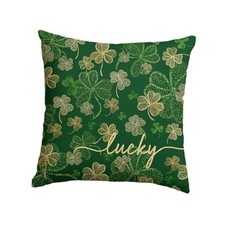 St Patricks Day Lucky Shamrock Throw Pillow Cover, 18 x 18" x 18" Pack of 1 