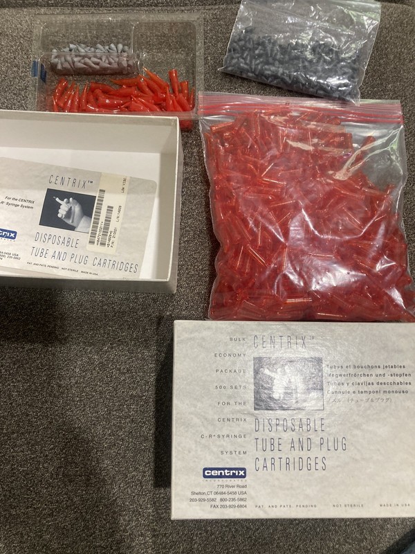 Tubes and Plugs for Centrix Syringes, Composite Syringes, C-R Syringes  500 sets