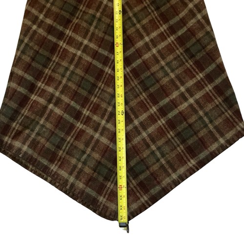 Lauren Ralph Lauren Womens 100% Wool Skirt Midi Sz 8 Plaid Handkerchief Hem Zip - Picture 4 of 7