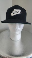 Nike Black White Snapback Hat Adjustable One Size Men's Sports Casual Solid