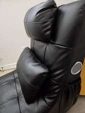 Black Faux Leather Electric Massage Chair Cushion Lounger Recliner