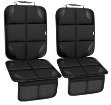 Car Seat Protector for Child Car Seat  Non-Slip Backing No Imprints 2 pcs Black