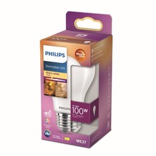 Philips LED Lampadina Goccia, 100W, E27, Luce Calda Bianca, Dimmerabile