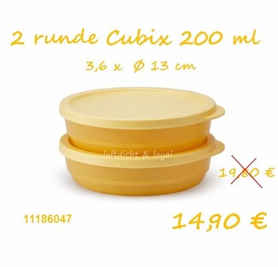 TUPPERWARE 2x 200 ml Cubix rund Dose Schälchen Hitparade Julchen