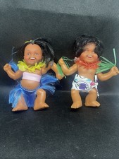 Vintage set of hula dolls boy and girl 5.5  