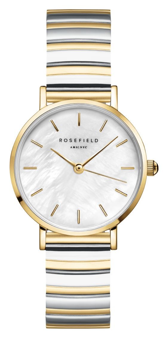 Rosefield Small Edit (26mm) White Mother-of-Pearl Dial / Two-Tone SEWDSG-SE03