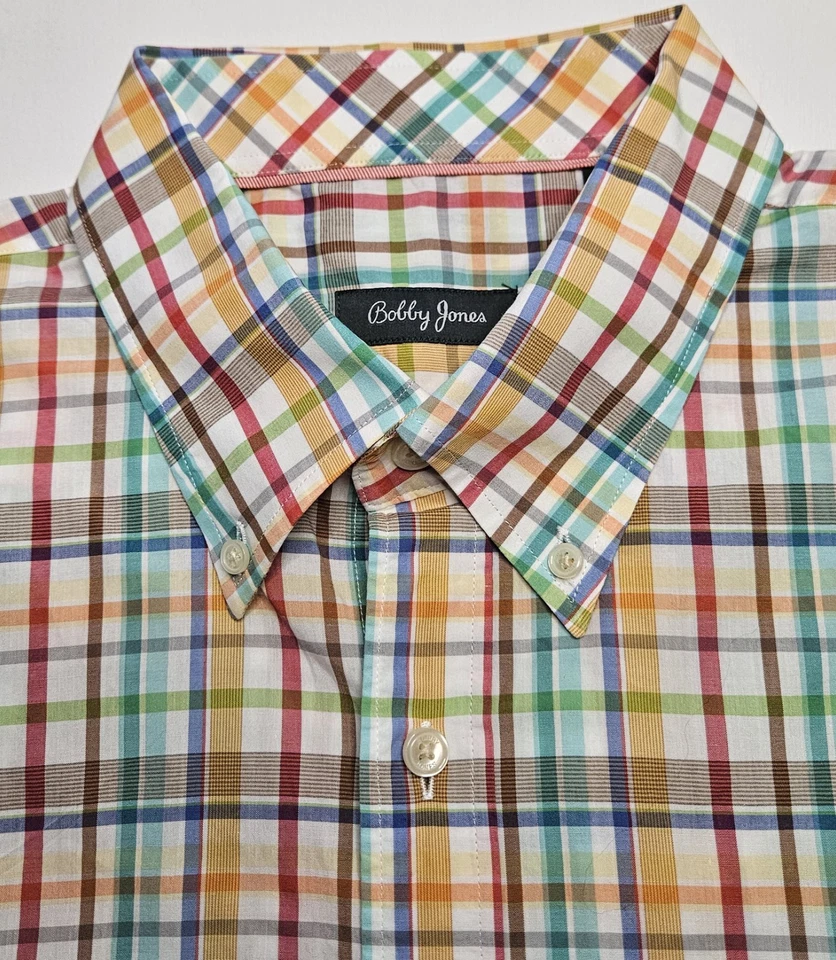 Mens Bobby Jones Long Sleeve Plaid Button Front Shirt Size XL - NICE - Image 2 of 2