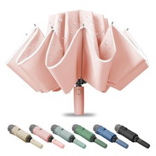 Large Windproof Travel Umbrella, Portable Reverse Folding Car Umbrella, Compa...