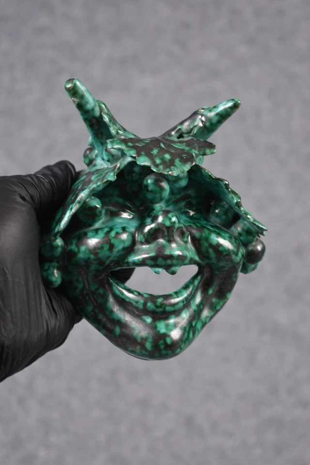 Art Deco Keramik Wandmaske Faun Dänemark 1920er Skandinavisch Groteske - Bild 1 von 4