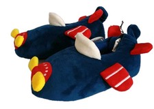 Wonder Nation Toddler Boys Airplane Slippers Size 7-8 House Shoes New