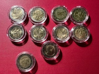 10 x 2 Euro Münzen Sammlung Konvolut Italien Sonder Gedenkmünzen Unzirkuliert