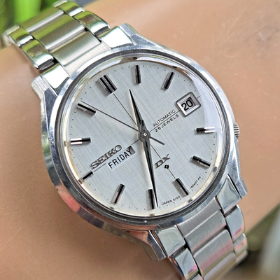 Vintage SEIKO DX 6106-8240 men's watch Linen dial with crosshair