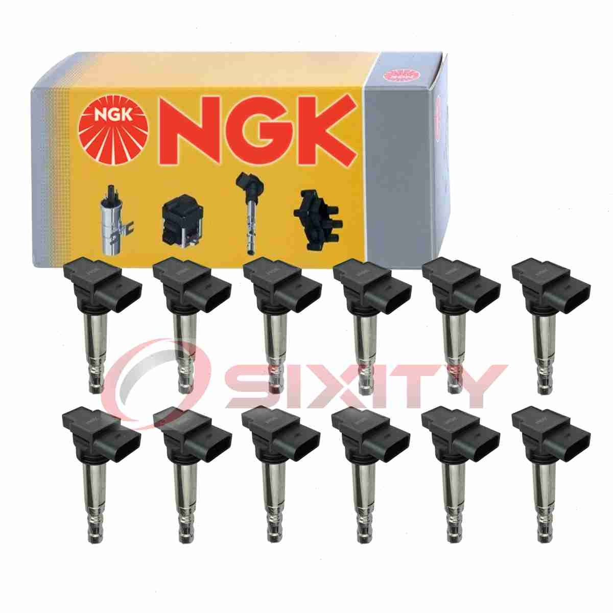 12 pc NGK Ignition Coils for 2017 Bentley Bentayga 6.0L W12 Spark Plug Wire mu