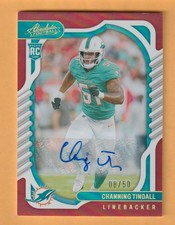 Channing Tindall Miami Dolphins AUTO 2022 Absolute Rookies Spectrum /50