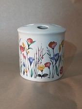 The Vineyard Inc Ceramic Pink Blue Yellow Flowers Floral 4 Toothbrush Holder