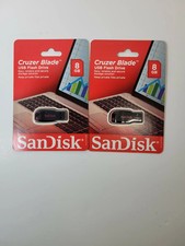 NEW Lot of 2 Sandisk Cruzer Blade 8GB 8G USB 2.0 Flash Drive Memory Stick