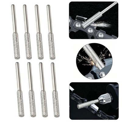 8Pcs 5/32'' Diamond Chainsaw Sharpener Sharpening Stone Grinding File Tool