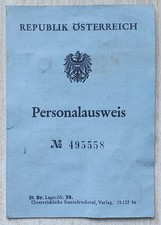 Personalausweis Republik Österreich 1960 Wien XII. Meidling Polizeidirektion