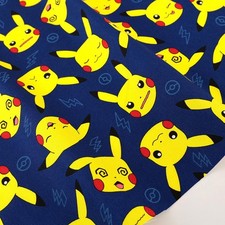 Pokemon Pikachu Face Pattern Oxford Fabric 50cm Unit