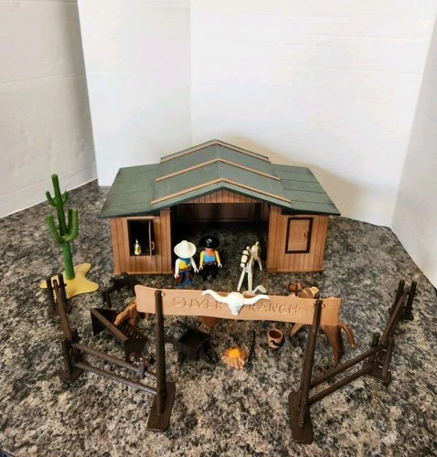 Vtg Playmobil 3768 Silver Ranch Western Playset Incomplete *READ* No Box