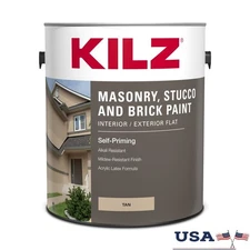 Masonry Stucco Brick Paint Flat Finish Acrylic Latex Self Priming Waterproof New