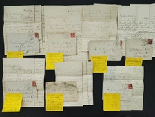 1900-01 antique HULL FAMILY 7 letters wallingford ct watertown ma genealogy bike