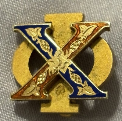 Old Chi Phi Fraternity Pin Badge Plated