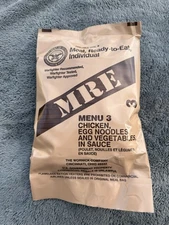 MRE Menu 3 Chicken, Egg Noodles And Vegetables In Sauce Individual Meal