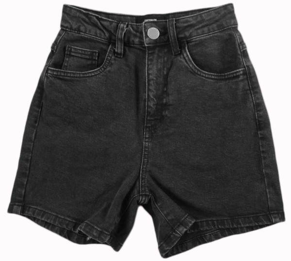 COTTON ON High Rise Stretch washed black jeans-style shorts 6 EUC!