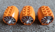 3x Lego 43121 Orange with Silver/Chrome Fans 5x4x3 Engine Turbine Friends Rare