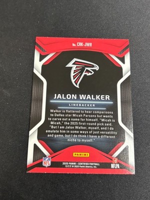 2025 Panini Certified Jalon Walker Rookie RC #CRK-JWR Falcons | eBay