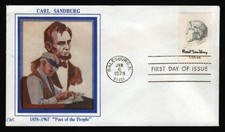 #1731 13c Carl Sandburg, W FDC **ANY 5=FREE SHIPPING**