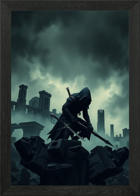 Dunkelelfen Assassine hockt gerahmtes Wandbild Poster Druck Bild