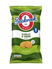 Seabrook Garlic & Herb Flavour Crisps 6x25g | Crinkle Cut | Gluten Free | Vegan