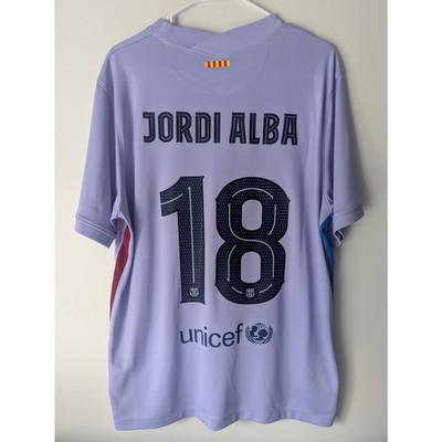 FC Barcelona 2021-22 Away Jordi Alba Jersey Men's XL Authentic
