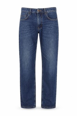 Dunnes Stores Herren Straight Jeans Größe 32 Blau Taschen Knopf W32 L32