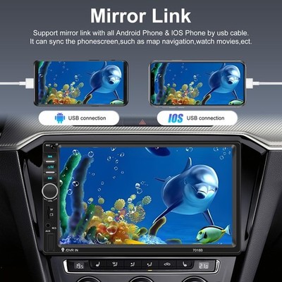 Autoradio Simple Din Avec Carplay Android Auto, Écran Tactile Hd 7