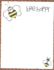 HAPPY Bee Bumblebee Fun Child Cheerful 8.5 x 11 Premade Scrapbook Designed Page