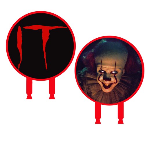 IT Horror Icon Cake Topper 6" Width x 3" Stakes Two-Sided Image Decorative Favor - Picture 3 of 3