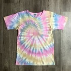 Mens / Womens Custom Made Bright Colorful Pastel Spiral Tie Dye Tee Shirt Small