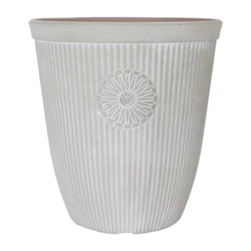 Garden Planter, Tall Pebble White, Somerville 13', 33cm Plastic