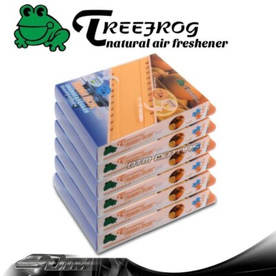 6 Pack Tree Frog Natural Xtreme Duo Car Air Freshener 2 IN 1 - ORANGE & SQUASH