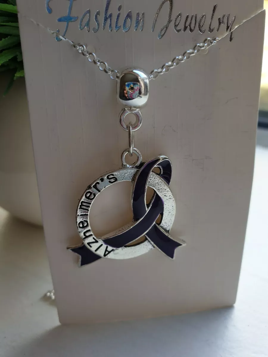 Purple ribbon shop necklace