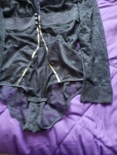 Simone Perele 185364 Women's Party Long Sleeve Bodysuit, Black, Size M